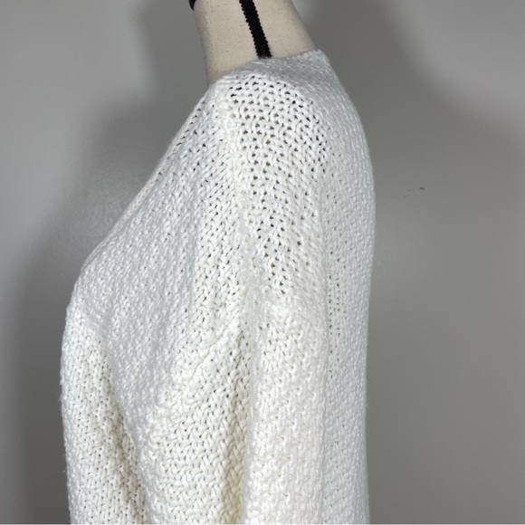 Grecerelle Ivory White Cable Knit Open Front Long Sleeve Cardigan Sweater XL - Picture 7 of 11